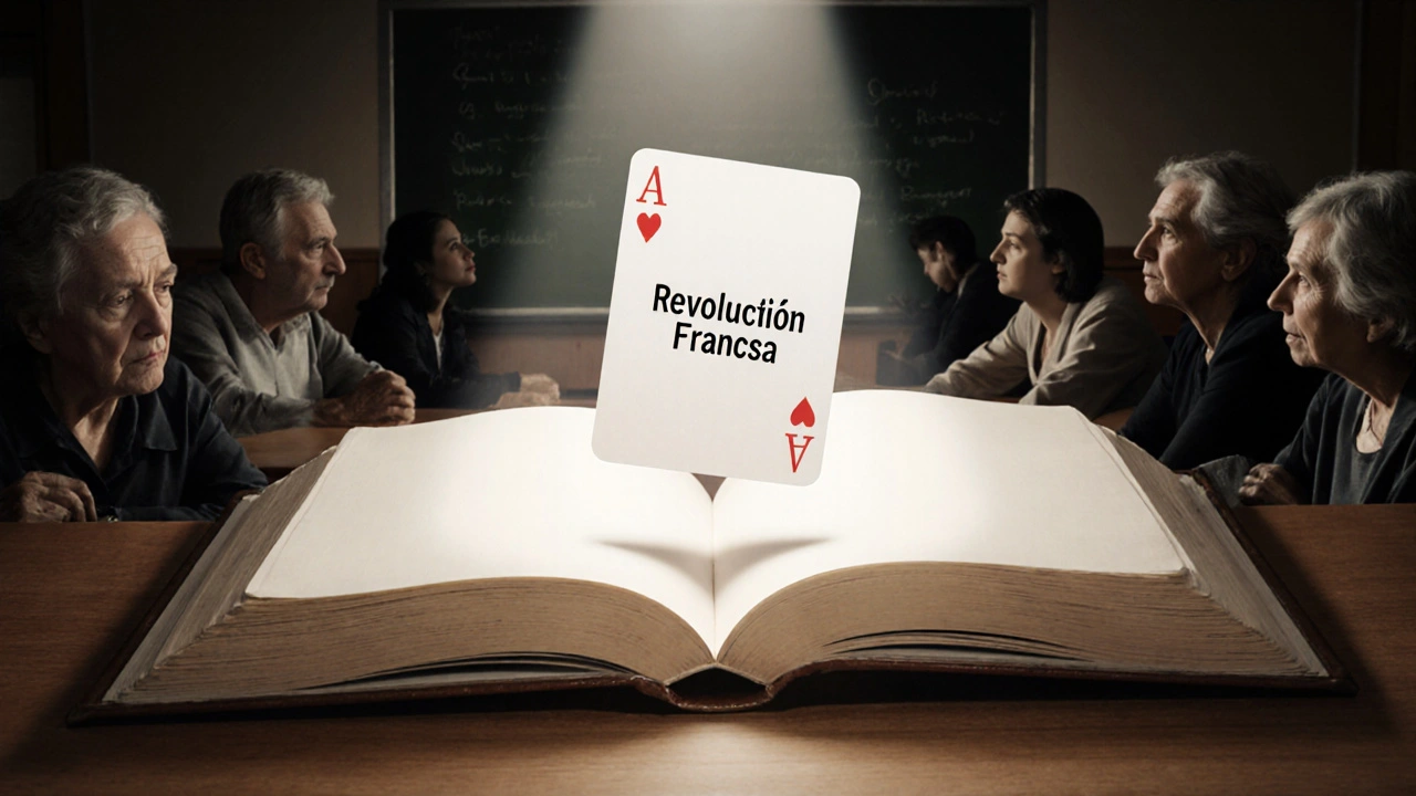 Carta mágica con fecha histórica surge de un libro cerrado en una universidad.