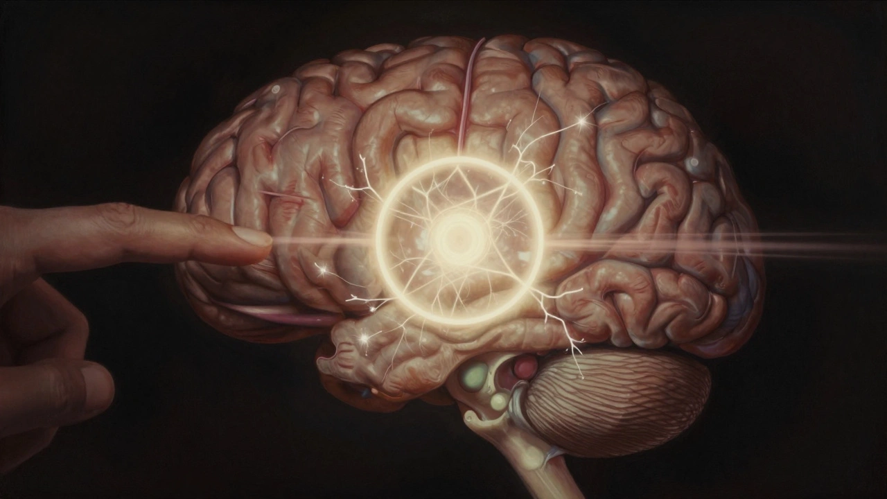 Cerebro mostrando cómo dos imágenes visuales se fusionan para crear un círculo ilusorio.