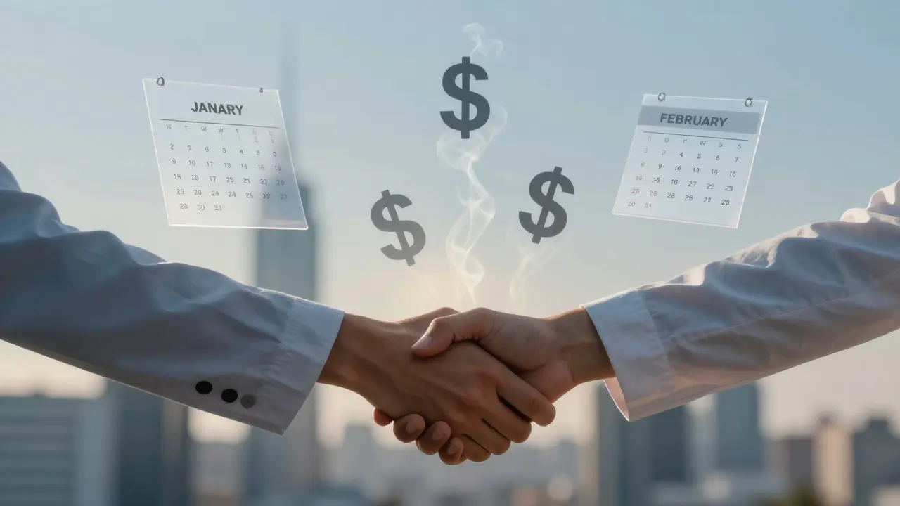 Negociación de costos con contrato y calendario de fechas