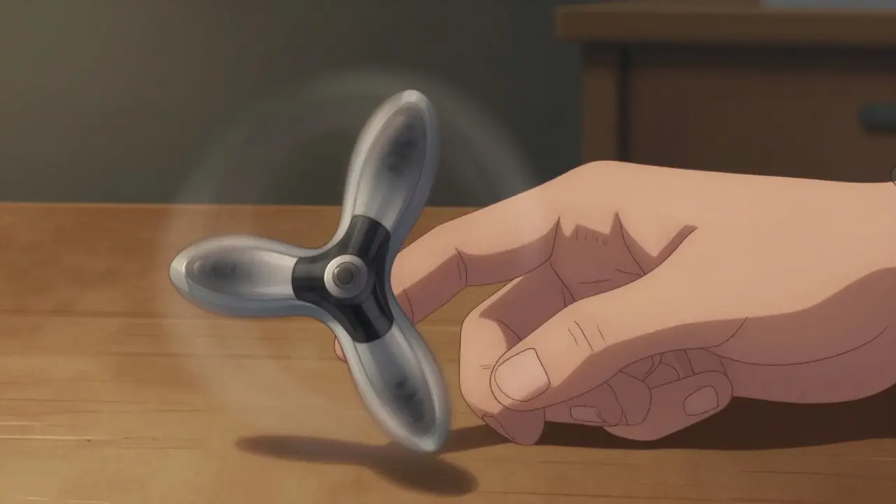 Close-up de dedos haciendo girar un bolígrafo en un FingerTwirl controlado.