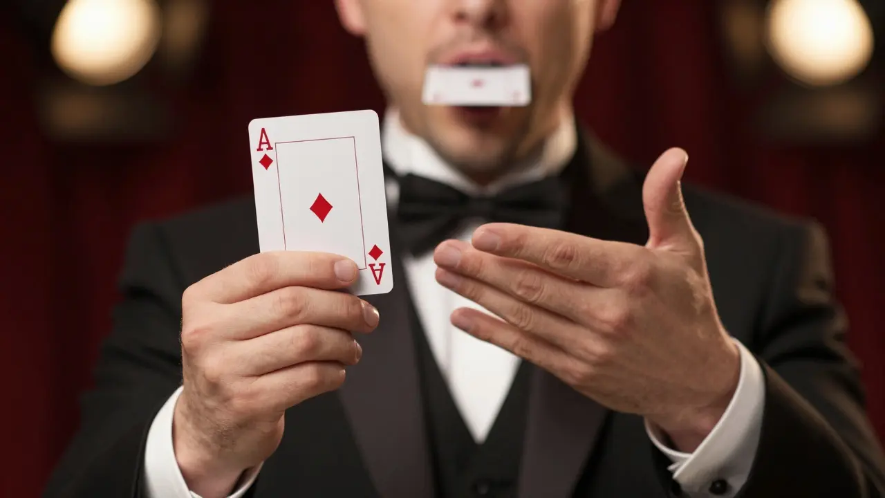¿Cómo hacen los magos para sacar cartas de la boca?